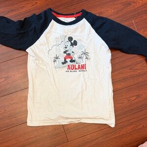 Disney Aulani Kids Mickey Mouse Raglan Shirt - White and Black